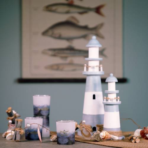 Deko Rollbild aus Leinen mit Fischen 60cm x 72cm