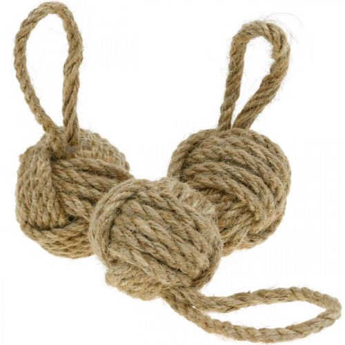 Floristik21 Deko zum Hängen Tauball Jute Natur Ø5,5cm 3St