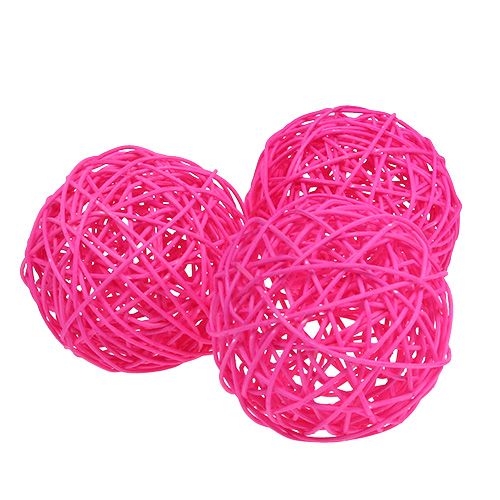 Floristik21 Dekoball Pink 10cm 6St