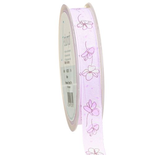 Floristik21 Dekoband Blumen Flieder Frühlingsband Geschenkband 15mm 20m
