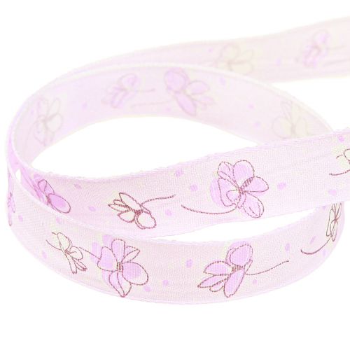 Artikel Dekoband Blumen Flieder Frühlingsband Geschenkband 15mm 20m
