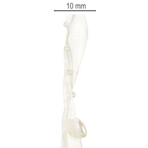 Artikel Dekoband Creme Herzen Perlen Hochzeitsdeko 10mm 5m