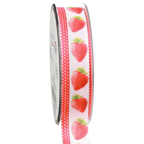 Artikel Dekoband Erdbeeren Stoffband formstable Kanten 25mm 15m Blumenthema Floristik