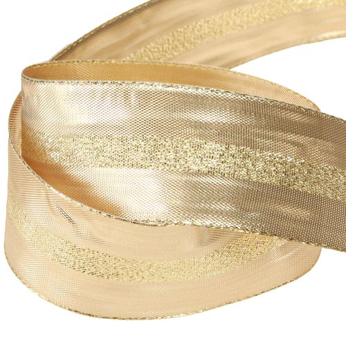 Artikel Dekoband Gold Glitzerband Weihnachtsband 40mm 20m für Floristen