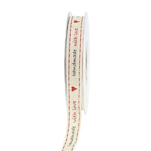 Floristik21 Dekoband "Handmade with Love" 15mm 15m