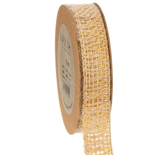 Dekoband Jute Gelb, Natur 25mm Rustikale Deko Juteband 10m