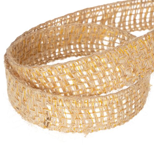 Dekoband Jute Gelb, Natur 25mm Rustikale Deko Juteband 10m | Floristik21.de