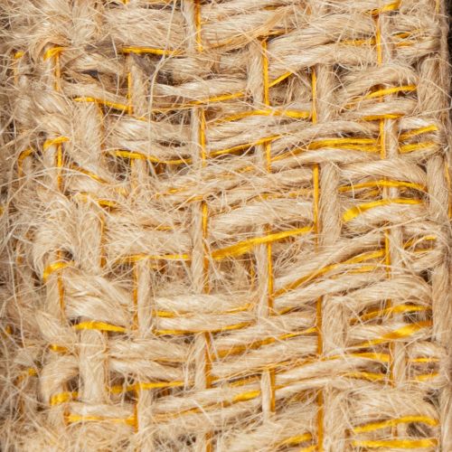 Dekoband Jute Gelb, Natur 25mm Rustikale Deko Juteband 10m | Floristik21.de