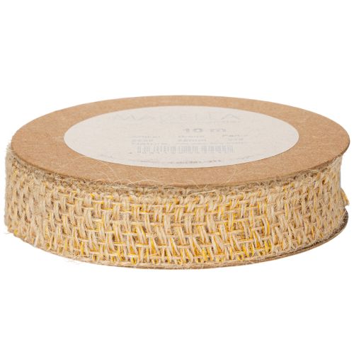 Dekoband Jute Gelb, Natur 25mm Rustikale Deko Juteband 10m | Floristik21.de