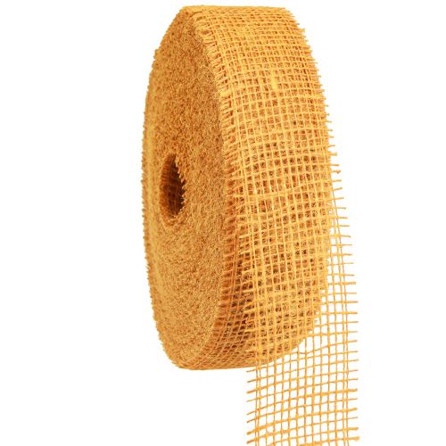 Artikel Dekoband Jute Senfgelb 5cm x 40m Gitterband Bastelband für Frühlingsdeko