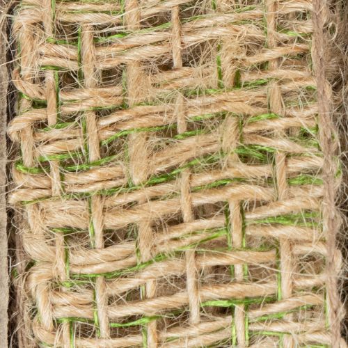 Dekoband Jute Grün, Natur 25mm Juteband zum Dekorieren 10m | Floristik21.de