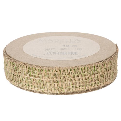 Dekoband Jute Grün, Natur 25mm Juteband zum Dekorieren 10m | Floristik21.de