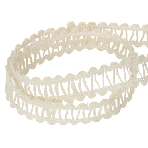 Dekoband Jute, Natürliches Geschenkband Cremeweiß 15mm 15m | Floristik21.de