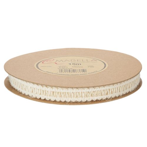 Dekoband Jute, Natürliches Geschenkband Cremeweiß 15mm 15m | Floristik21.de