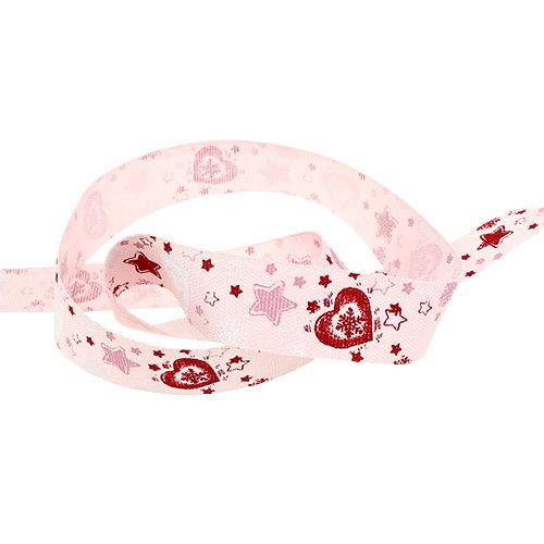 Dekoband Leinenoptik Rosa 25mm 20m