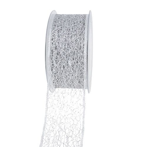 Dekoband Netzband Silber 50mm 20m