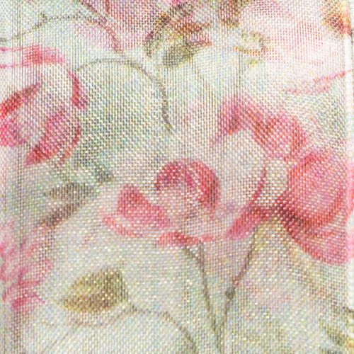 Artikel Rosa Geschenkband mit floralem Muster für dekorative Geschenkverpackungen 15 m