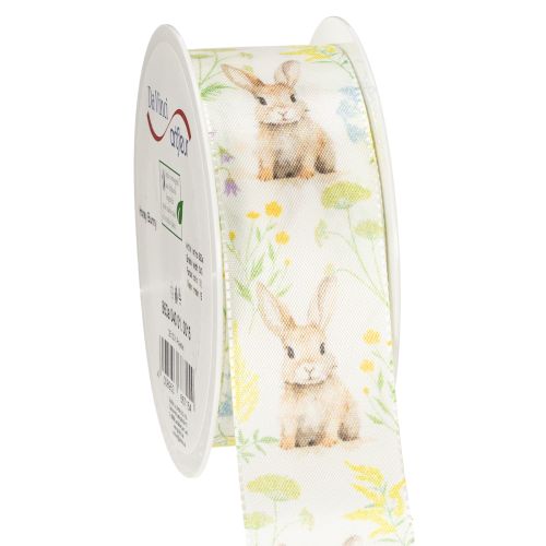 Geschenkband 15m mit Ostermotiv Häschen aus Polyester in Frühlingsfarben