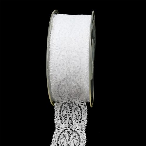 Floristik21 Dekoband Spitze 35mm 20m Weiß