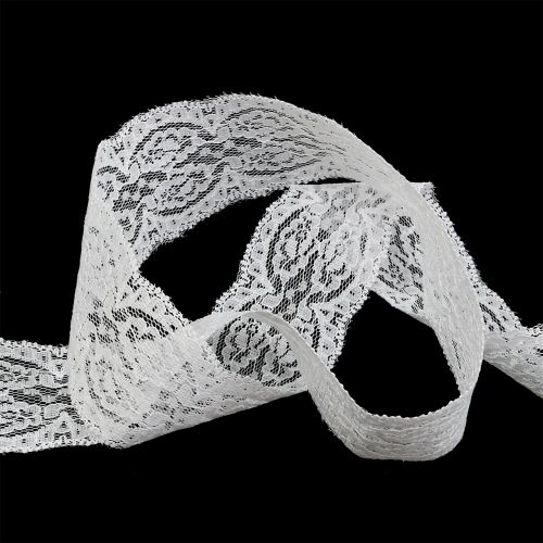 Floristik21 Dekoband Spitze 35mm 20m Weiß