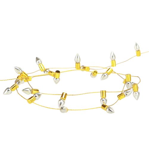 Artikel Weihnachtsband Lichterkette Optik Gold-Silber 12mm x 5m für festliche Deko