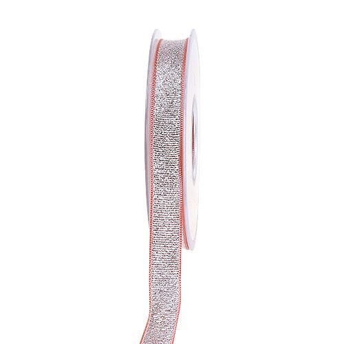 Floristik21 Dekoband Weihnachten Rosa-Silber 15mm 20m
