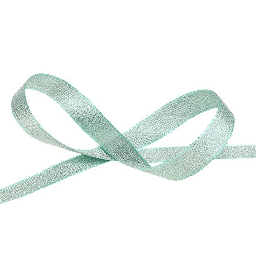 Floristik21 Dekoband mit Glitzer Mint 15mm 25m