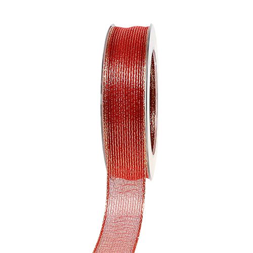 Dekoband mit Lurexstreifen Rot 25mm 20m einkaufen | Floristik21.de