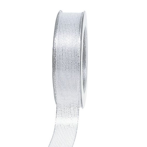 Dekoband mit Lurexstreifen Silber 25mm 20m