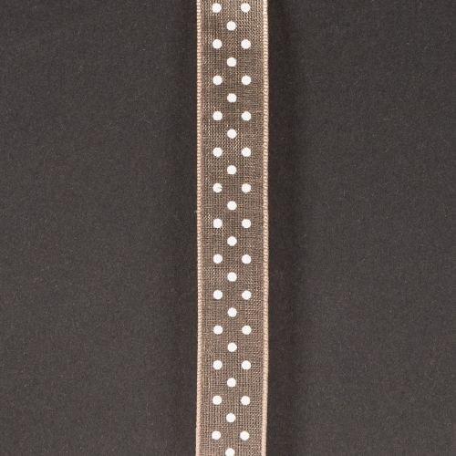 Artikel Geschenkband Braun mit weißen Punkten 1cm x 20m für kreative Dekoration und stilvolle Verpackungen
