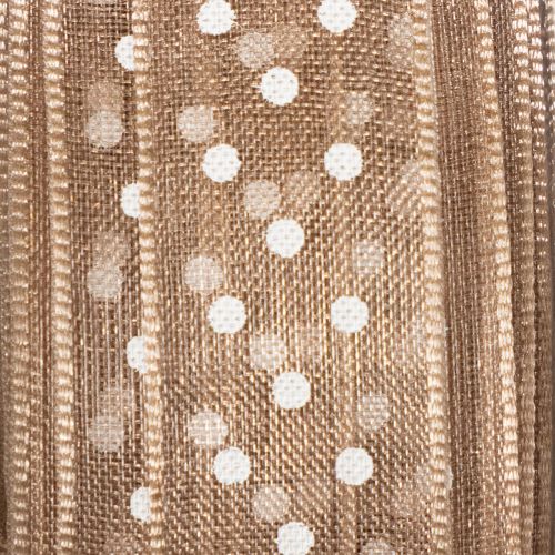Artikel Geschenkband Braun mit weißen Punkten 1cm x 20m für kreative Dekoration und stilvolle Verpackungen