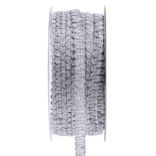 Dekoband Samtoptik Grau 10mm 20m