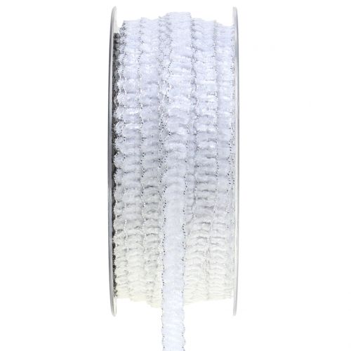 Dekoband Samtoptik Weiß10mm 20m