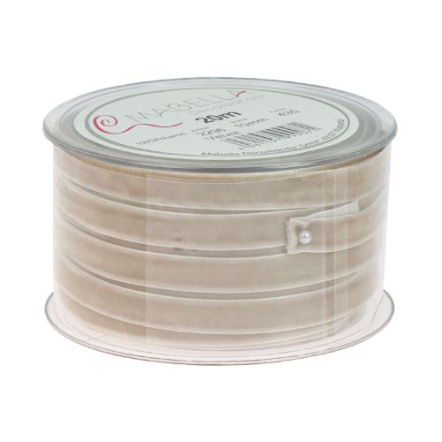 Artikel Dekoband Samtband Geschenkband Velvet Beige 10mm 20m