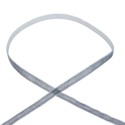 Dekoband Samtband Geschenkband Velvet Grau 10mm 20m