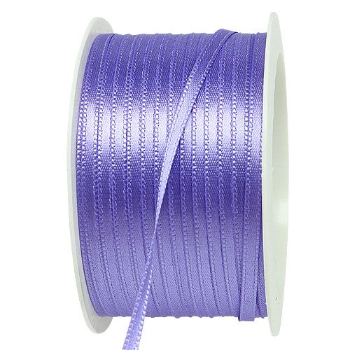 Geschenkband Dekorationsband Satinband Lila 3mm × 50m - Hochwertiges Doppelsatin für Kreative