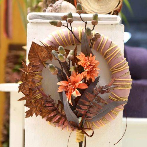 Dekoblume Dahlie, Herbstdeko, Seidenblume Orange 55cm Ø9/11cm
