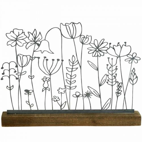Floristik21 Aufsteller Metall Deko Tischdeko Blumenwiese 37×5×27,5cm