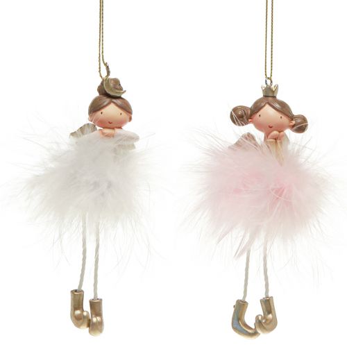 Artikel Dekofigur Engel Prinzessin Christbaumschmuck Weiß, Rosa 12cm 2 St