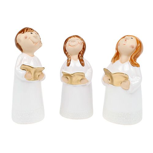 Dekofigur Kinderchor 11-12,5cm Weiß 6St