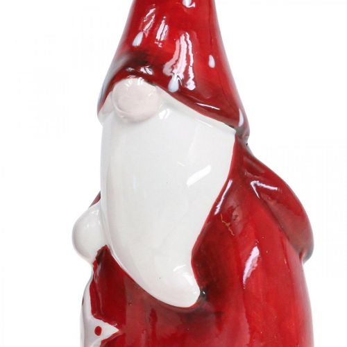 Floristik21.de Weihnachtsmann Figur Keramik Weiß Nikolaus Rot, 2St-05896 H13,5cm