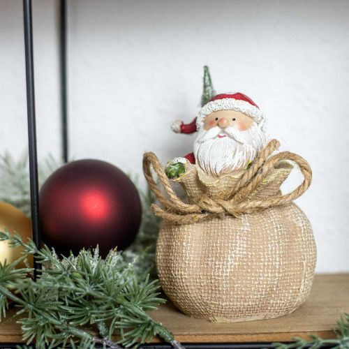 Deko Figur Weihnachtsmann im Sack Weihnachtsdeko Ø8cm/H13cm 2St