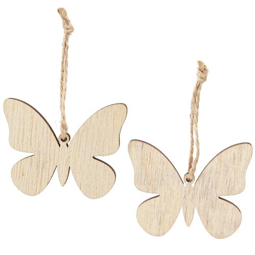 Artikel Dekohänger Schmetterling Holz Natur Grün 5×6cm 12 St - Frühlingsdeko für Floristen