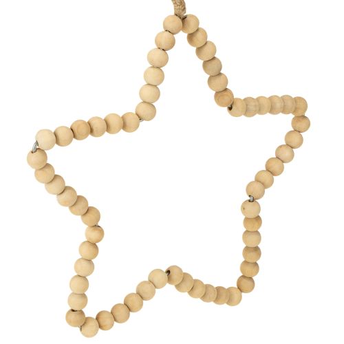Artikel Dekohänger Weihnachten Holzperlen Herz Stern Baum H16cm 3 St