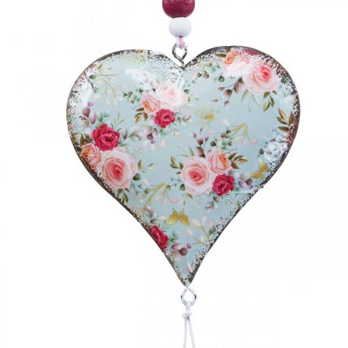 Dekohänger Herz Deko Vintage Blumen Anhänger 8,5x9cm 3St