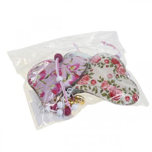 Floristik21 Dekohänger Herz Deko Vintage Blumen Anhänger 8,5x9cm 3 St