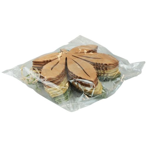 Artikel Dekohänger Holz Herbstblätter Grün Natur Braun 12x10cm 12 St