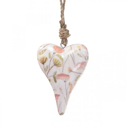 Dekohänger Holz Herz Deko Anhänger Motiv Blumen 7x10x2,5cm