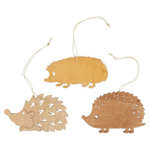 Floristik21 Dekohänger Holz Igel Deko Braun Natur Orange 12x10cm 12St