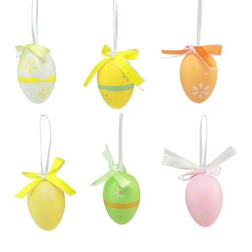 Floristik21 Dekohänger Ostern Plastikeier zum Hängen 4×5,5cm 12 St
